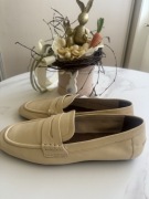 Skórzane masełkowo żółte mokasyny ZARA