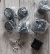 Nóżka, noga regulowana meblowa + wkręty - zestaw 7 szt. 