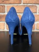 Buty czółenka szpilki zamszowe kolor CHABROWY nowe, ORYGINAŁ Pepe Jeans