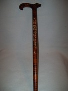 Stara, zabytkowa, ręcznie rzeźbiona laska - 65,5 cm