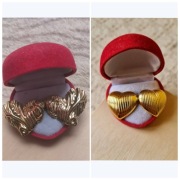 2 pary kolczyki serca serduszka kolor złoty wkręty sztyfty stal okazja