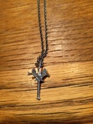 Srebrny Krzyżyk z orłem + łańcuszek 