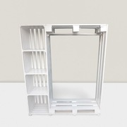 Mebel Wieszak Regał z palet z drewna drewniany 147x174 Do przedpokoju Biały