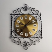 Zegar ścienny metaloplastyka - Weimar - sprawny , stan bdb. - lata 70