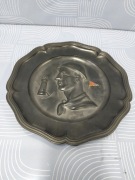 Talerz ozdobny cynowy górniczy