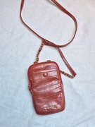 Brązowa, ruda, mała torebka na komórkę Wittchen