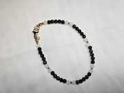 Bransoletka z kamieni szlachetnych -agat butelkowy z kamieniem księżycowym 