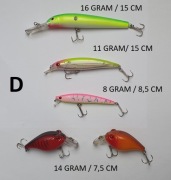 Zestaw wędkarskich przynęt + dodatki = D
