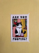 Plakat z kotkiem are you pooping kot śmieszny plakat dekoracja do łazienki