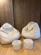 2x Skórzana pufa z podnóżkiem. Idealna na podwórko 