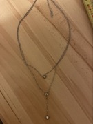 NASZYJNIK ŁAŃCUSZEK SHEIN PODWÓJNY ŁĄCZONY kolor srebrny 47 cm