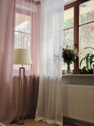 Firany lniane Hezzi pudrowy róż 160x270cm  kpl2szt