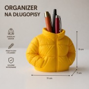 Organizer przybornik na długopisy Puchowa Kurtka | Organizer Biurko Żółty