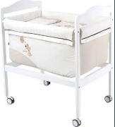 Naf Naf Square Mini łóżeczko drewniane na kółkach cudo 85x55