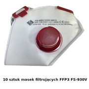 10 x maska filtrująca FFP3 FS-930V półmaska ochronna