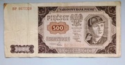 Banknot 500 zł 1948 - NBP - Górnik - seria BP - oryginał.