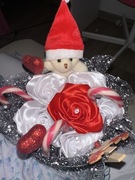 Box świąteczny mis+laski cukrowe+kwiaty handmade