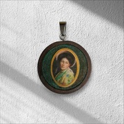 Wisiorek zawieszka drewniana retro