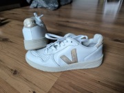 Sneakersy V-10 Leather Veja Biały złoty eu 38 skóra 
