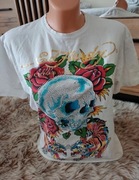 Christian Audigier Ed Hardy vintage retro t-shirt koszulka L oversize S M 