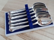 ŁYŻECZKI DO KAWY FILIŻANKI SREBRO PRÓBA 830 SZWECJA MONOGRAM