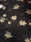 Tkanina czarny szyfon kwiaty wiotka lejąca się na odzież dekoracje 