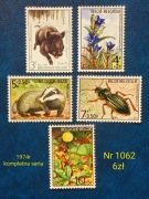 Znaczki fauna:1062: zwierzęta, owady, kwiaty- Belgia 1974r **