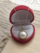 Przepiękny łańcuszek z zawieszką naszyjnik stal nierdzewna perełka