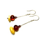 Fiolekart - Kolczyki, biżuteria artystyczna  - bursztyn, Swarovski