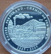 MONGOLIA Srebrna moneta 500 Togrog 2007 Lokomotywa Koleje Proof