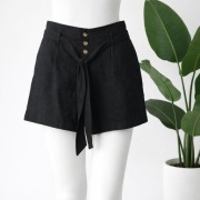 Czarne spodenki / szorty Bonprix rozm 38 55% lnu