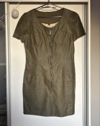 sukienka eko skóra khaki L zip