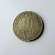 5 # Niemcy 10 Pfennig 1920  Wilhelm 2  bzm cynk