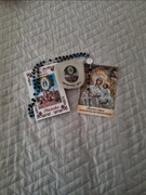 Różaniec z kryształków z MB z Gietrzwałdu + Płócienko + etui na różaniec + 