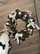 żywe ręcznie robione wience świąteczne na drzwi naturalne diy