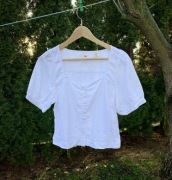 Bluzka top biały white len linen bawełna cotton Levis S/36/small