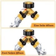 Dwudrożny dozownik wody 3/4" do kuchni, ogrodu i trawnika złączka do węża