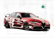Alfa Romeo Giulia GTA plakat rysunek prezent A2 60x42 cm 