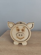 Świnka skarbonka ze sklejki 