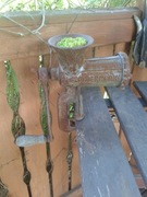 Stara maszynka do mięsa - donica ogrodowa.