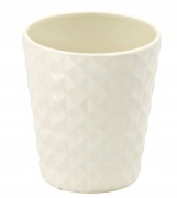 Osłonka doniczka ceramiczna geometryczny wzór BORNEO wanilia h: 14 cm