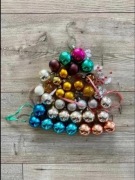 Bombki szklane PRL mini ponad 35 szt vintage retro choinka