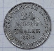 #1723 Niemcy Hanower 1/24 talara 1854 srebro 
