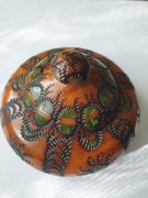 Pudełko drewniane rzeźbione, wypalane z lat 70/80