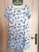 Błękitna elastyczna sukienka w motyle rozmiar S