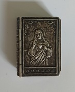 Maleńka posrebrzana szkatułka na różaniec przedwojenna