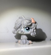 LPS Littlest Pet Shop pies Komondor szary