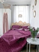 Narzuta welwetowa fioletowa zestaw 4 poduszek nowy
