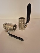 Zawór  kulowy z pól śrubunkiem 1 1/4" stal nierdzewna DN32 PN20 dwie sztuki