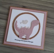 Personalizowana kartka z dinozaurem, na roczek, 2, 3, 4, 5 urodziny